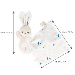 Kaloo Doudou Bio^Doudou Lapin Carre Douceur Blanc Delicat