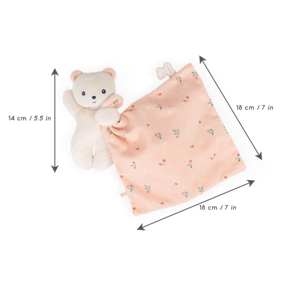 Kaloo Doudou Rose^Doudou Ours Carre Douceur Feuilles D'Amour