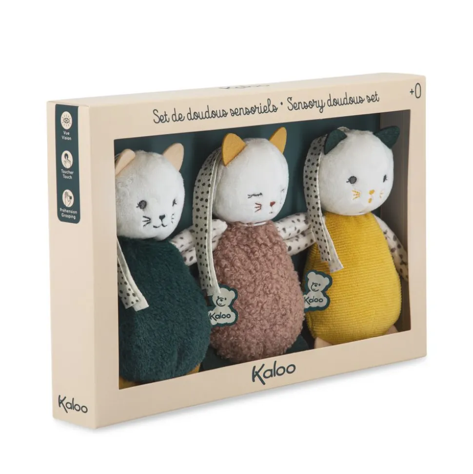 Kaloo Jouets D'Éveil^Doudous Sensoriels Pour Bébé (Set De 3)